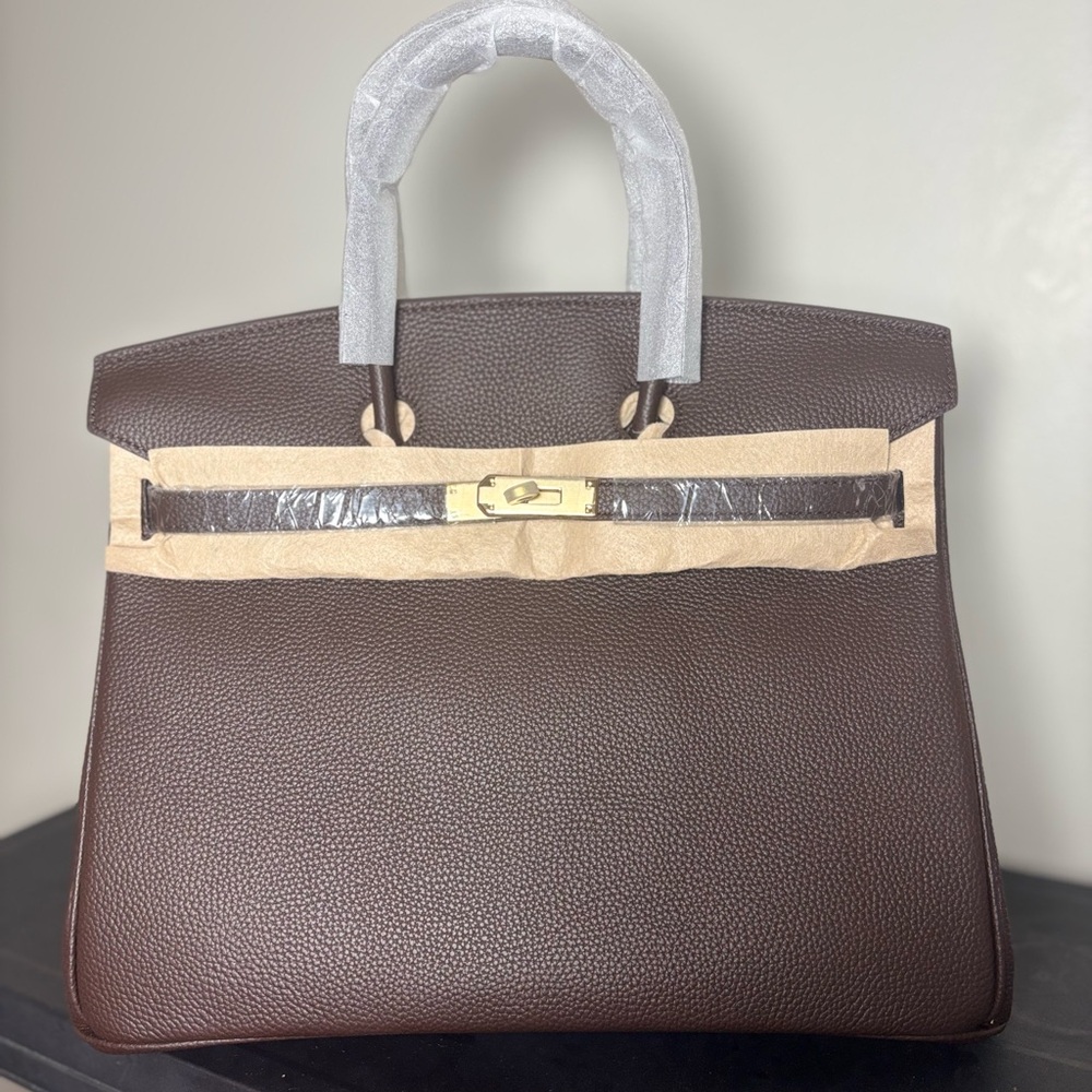 Chocolate genuine leather wirkin